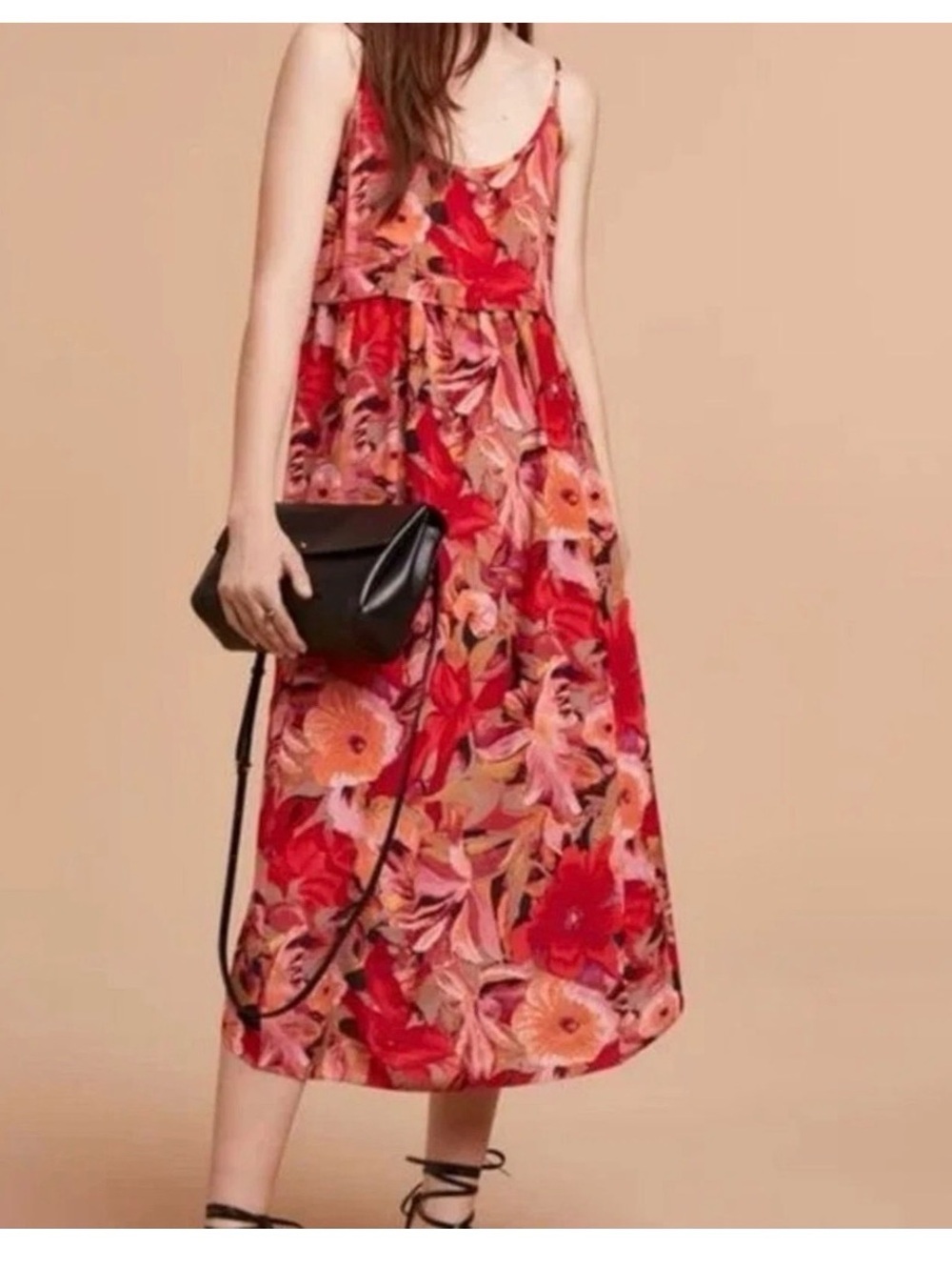 Aritzia Wilfred Bisous Silk Dress - Red Floral